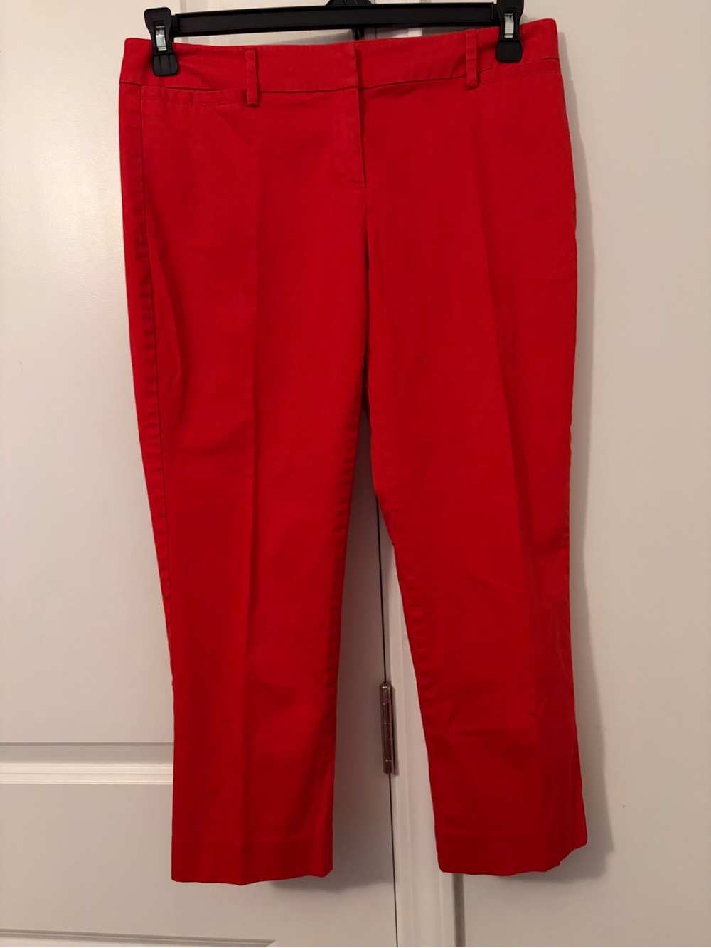 New York & Company Red Cropped Straight-Leg Pants